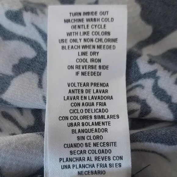 Sandra Darren Women's Navy and White Flower Dress with Tie Belt Size Small - Picture 8 of 11